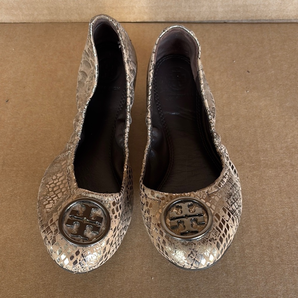 Tory Burch Women's Snakeskin Ballet Flats - Brown